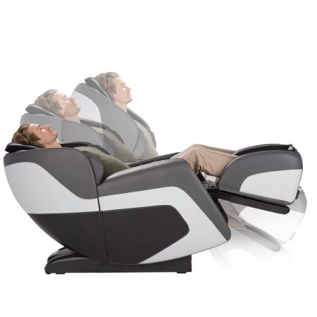 Sana Massage Chair in Gray - Shown "in motion" reclining into zero gravity